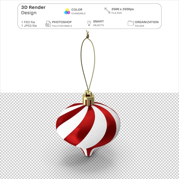 PSD weihnachtsballdekoration 3d-modellierung psd-datei