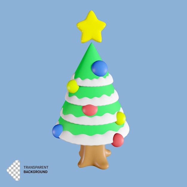 Weihnachtsbaum im 3D-Rendering-Design.