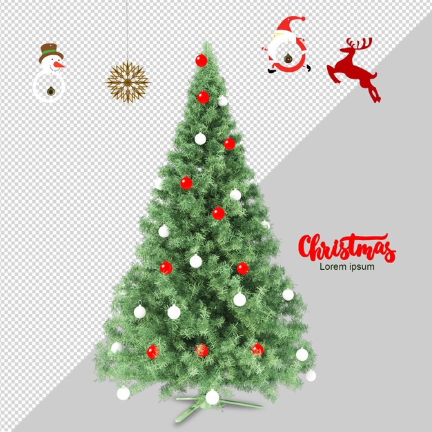 Weihnachtsbaum in 3D isoliert gerendert