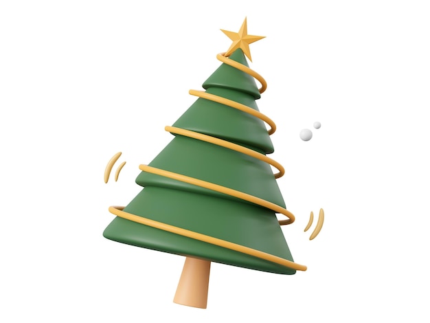 Weihnachtsbaum mit Dekorationen Weihnachten-Themenelemente 3D-Illustration