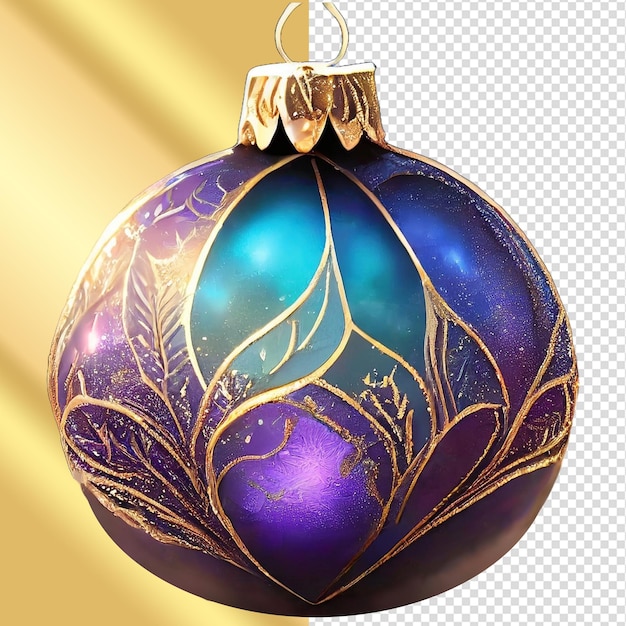 PSD weihnachtsbaum ornament lila blau-golden neujahr