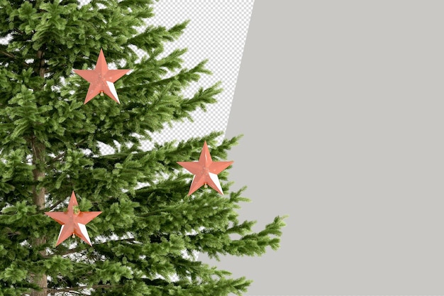 Weihnachtsbaumgeschenke und sessel in 3d isoliert gerendert