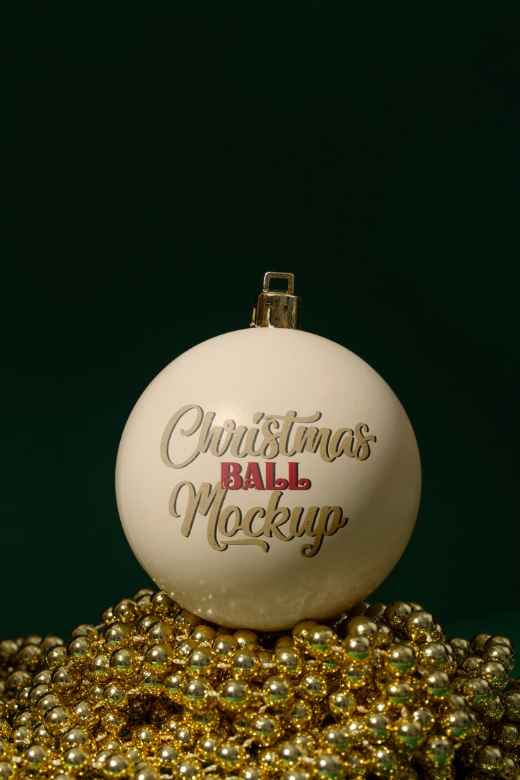 PSD weihnachtsdekoration arrangement-mockup