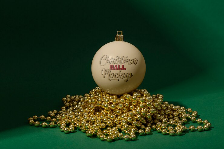 PSD weihnachtsdekoration arrangement-mockup
