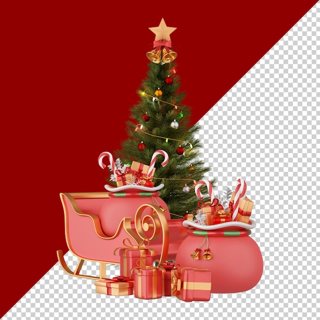 Weihnachtsdekoration isoliert 3D-Render