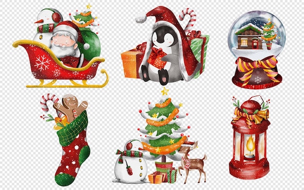 PSD weihnachtselemente clipart illustrationen