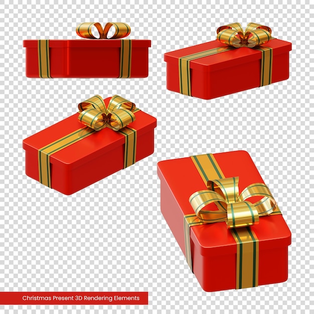 PSD weihnachtsgeschenk 3d-rendering-elemente