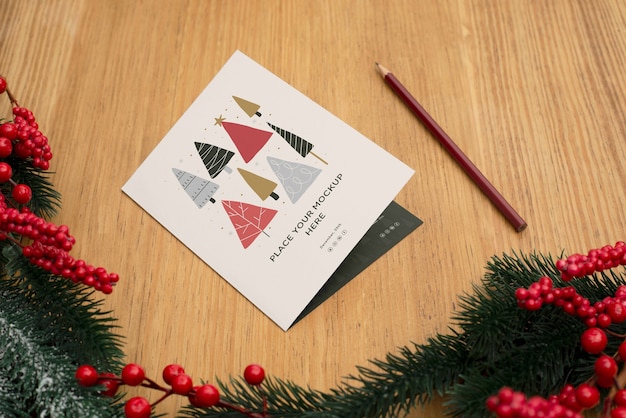 Weihnachtsgrüßkarten-Mockup-Design