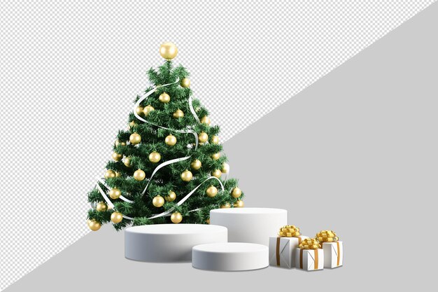 Weihnachtshintergrund mit Podium für Produktpräsentation