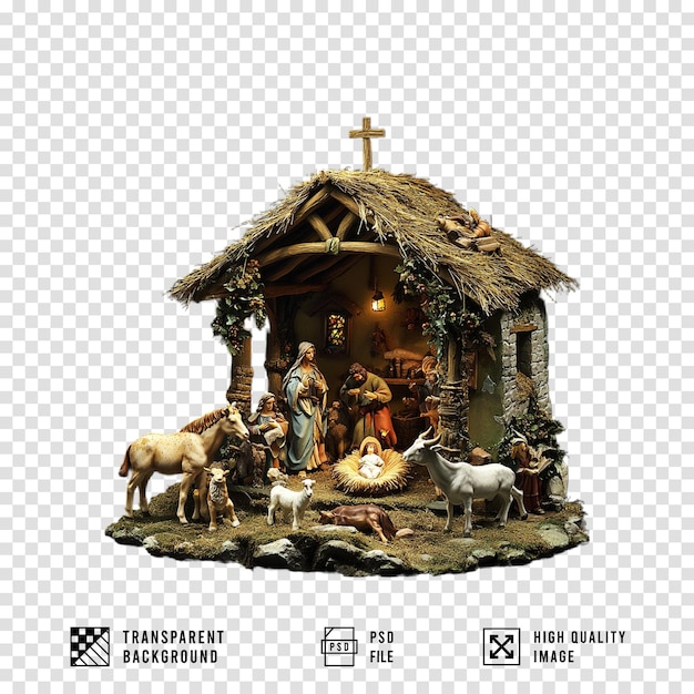 Weihnachtshütte auf durchsichtigem Hintergrund