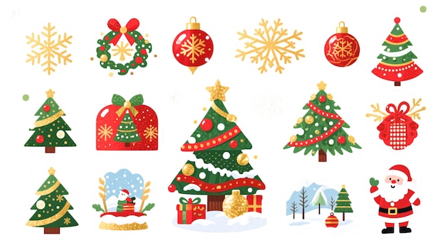 Weihnachtsillustrationen und -dekorationen