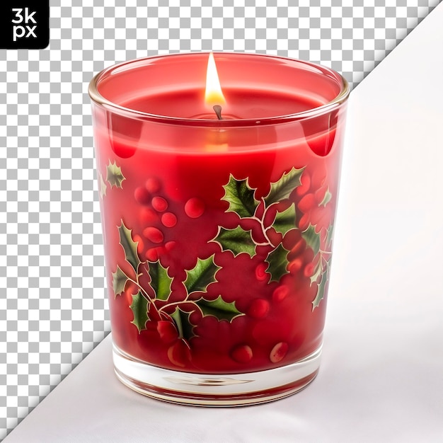 Weihnachtskerze auf durchsichtigem Hintergrund