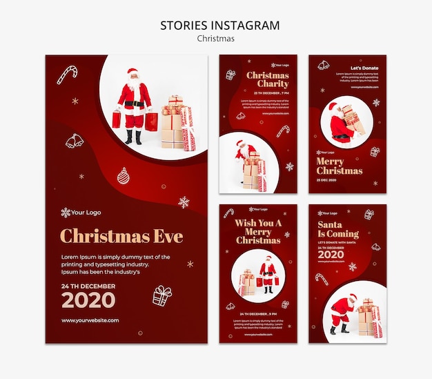 PSD weihnachtskonzept instagram geschichten vorlage