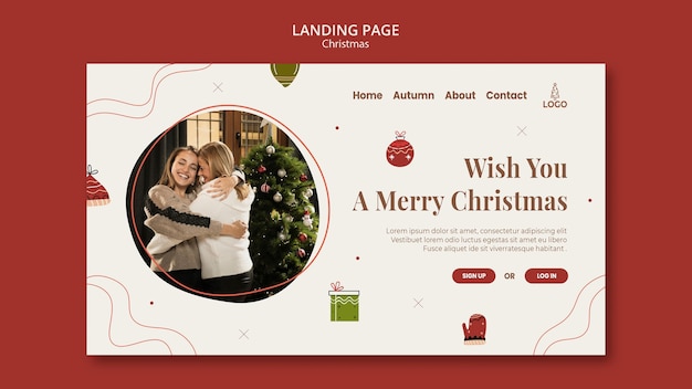 PSD weihnachtskonzept landingpage vorlage