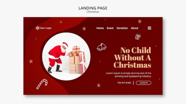 PSD weihnachtskonzept landingpage vorlage