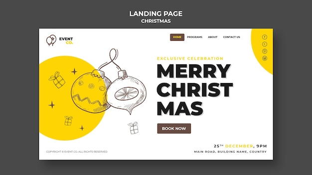 PSD weihnachtskonzept landingpage vorlage