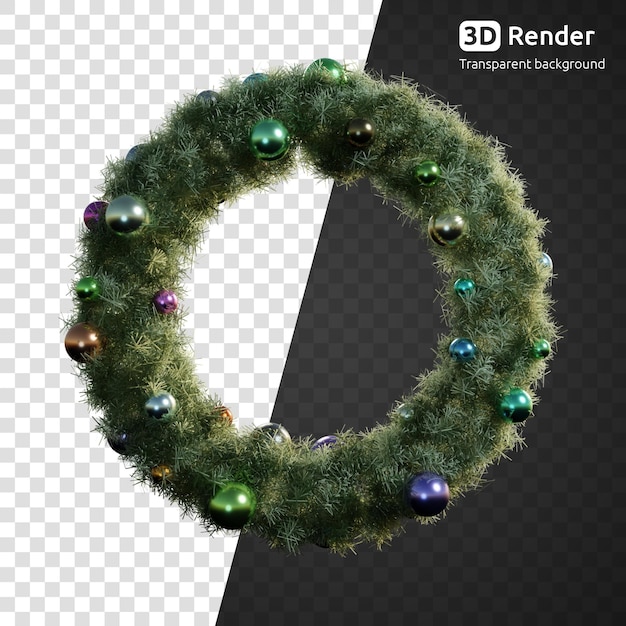 Weihnachtskranz 3d render isoliert