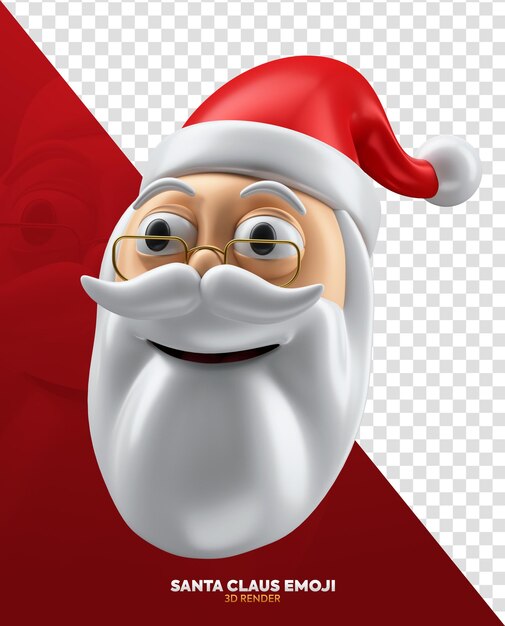 PSD weihnachtsmann emoji 3d-glückliches gesicht