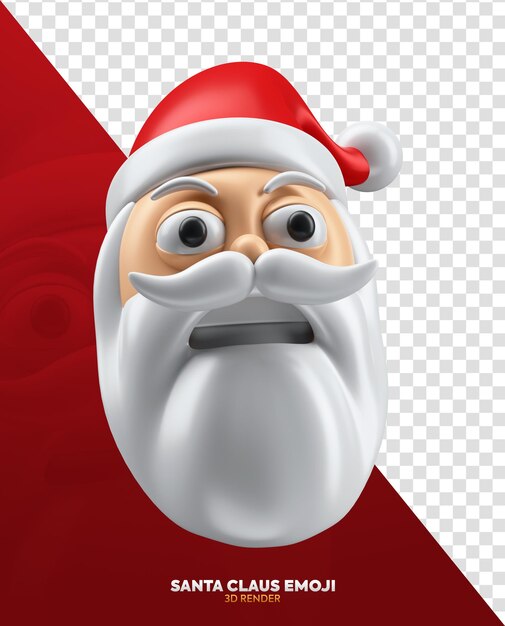 PSD weihnachtsmann emoji 3d wütendes gesicht