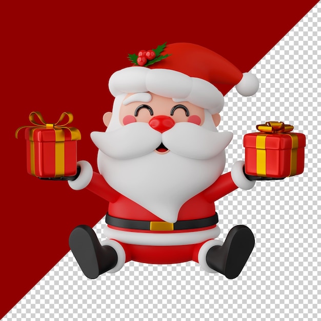 Weihnachtsmann isoliert 3D-Render