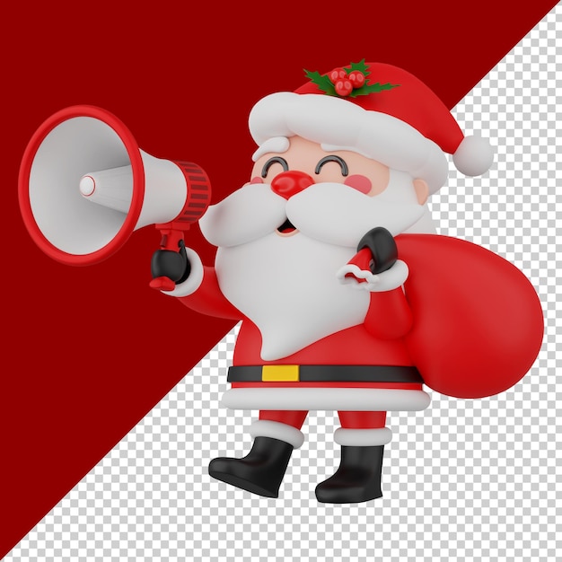 PSD weihnachtsmann isoliert 3d-render