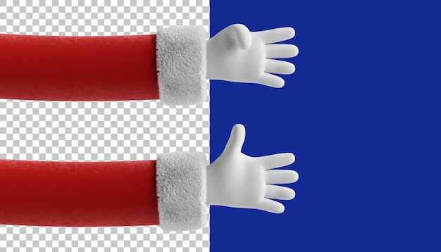 Weihnachtsmannshände 3D-Ikonen renderen Asset-Design 3D- Ikonen-Illustration