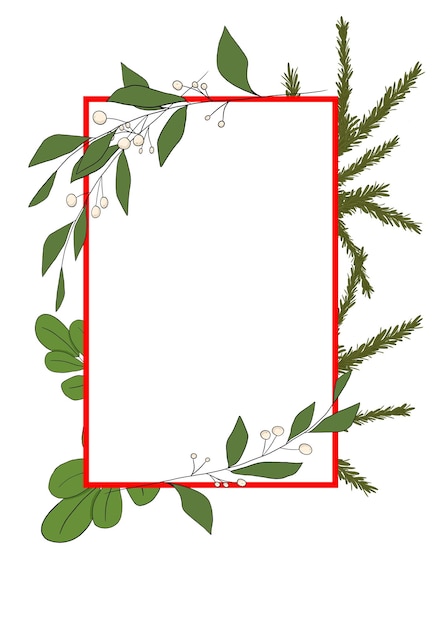 Weihnachtsmustervorlage Rechteck mit Mistelblättern und Beeren Weihnachtenbaumlichter für pri