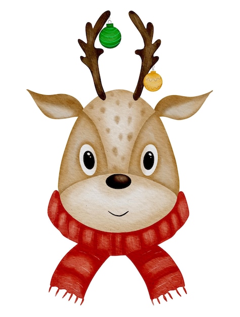 Weihnachtsrentier mit Ornamenten Weihnachten Tierillustration