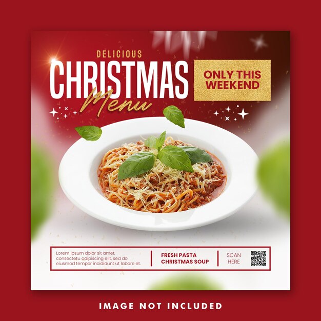Weihnachtsrestaurant Essen Menü Social Media Post Square Banner Vorlage