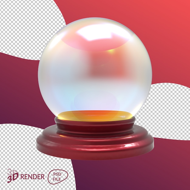 Weihnachtsschneeball 3D Render isoliert