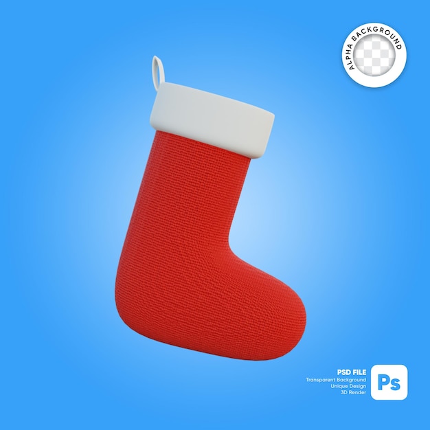 Weihnachtssocke 3D-Objekt