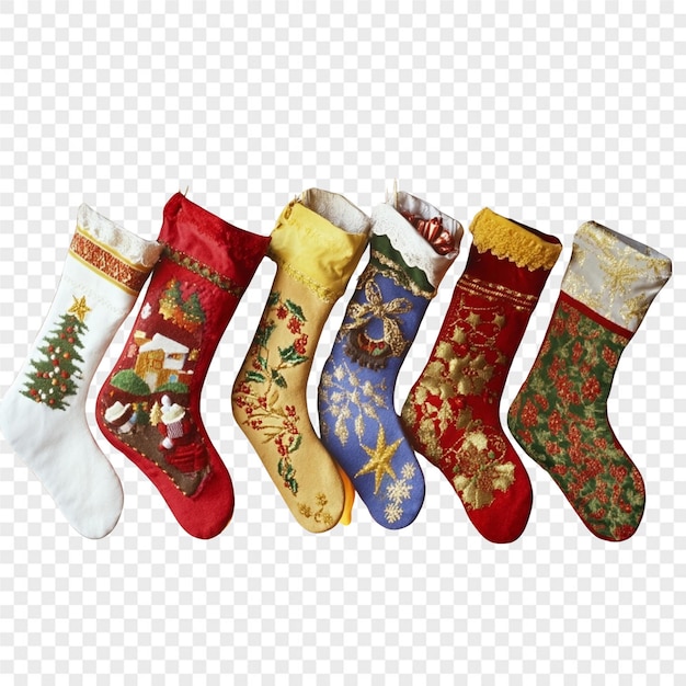 Weihnachtsstrümpfe mit einem Weihnachtenbaum auf der Unterseite