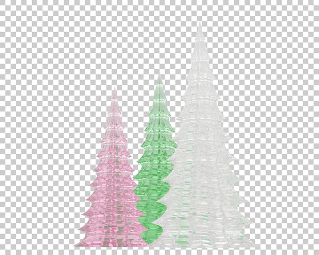 Weihnachtstischdekoration auf transparentem hintergrund. 3d-rendering - abbildung