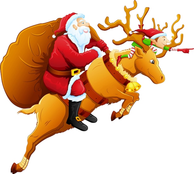 Weihnachtsvektor Weihnachten Rentier Weihnacht Santa Claus Hut