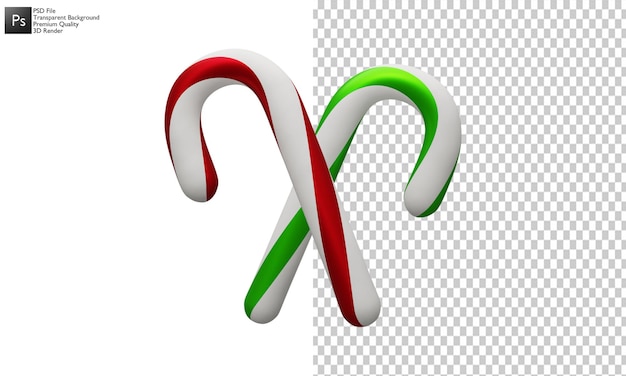 PSD weihnachtszeit zuckerstange illustration 3d-design