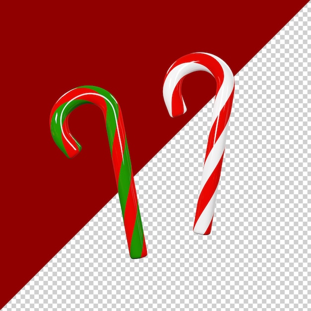 Weihnachtszuckerstange isoliert 3d render