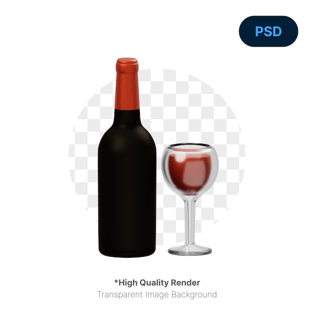 Wein 3d icon premium psd