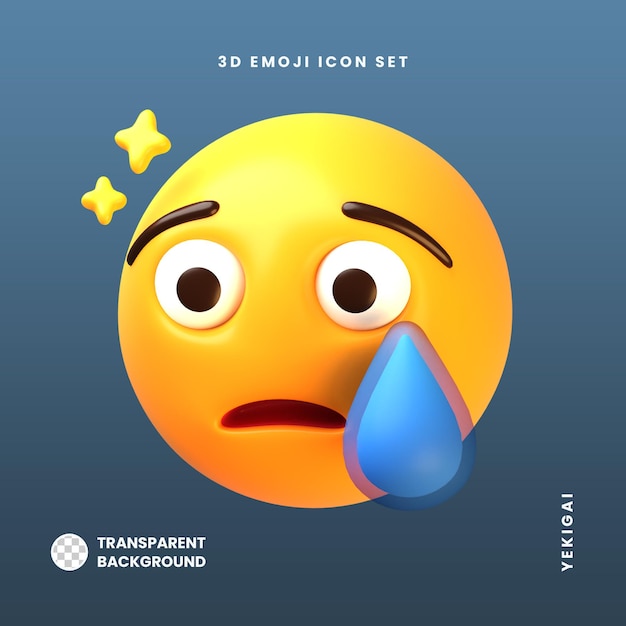 Weinendes gesicht 3d-emoji-illustrationspaket