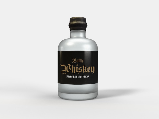 Weinflasche oder whiskyflasche mockup