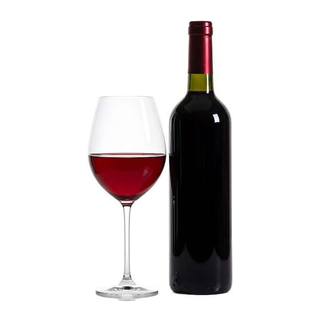 Weinflasche und Glas Rotwein