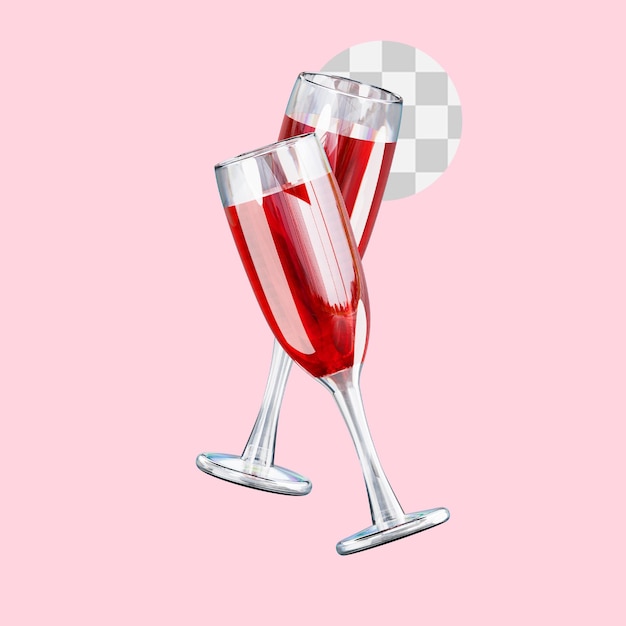 Weinglas 3D-Illustration