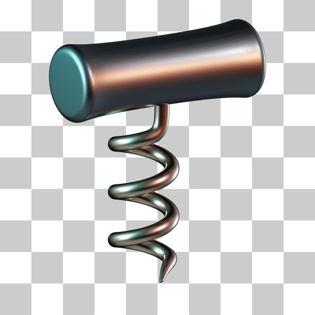 Weinkorkenzieher 3D-Symbol