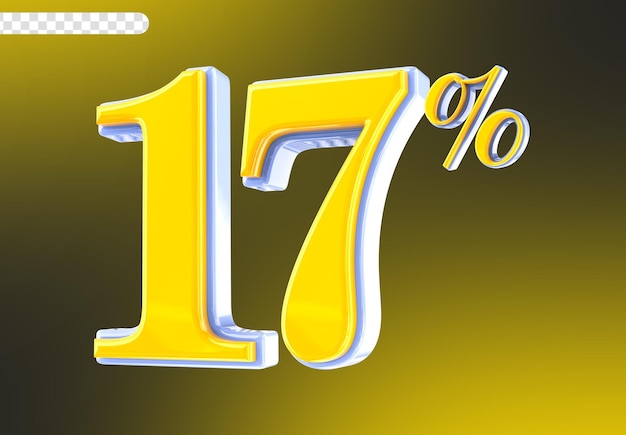 Weiß mit gelber Nummer 17 3D-Render