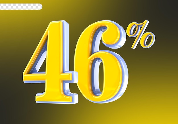 Weiß mit gelber Nummer 46 3D-Render