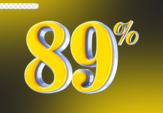 Weiß mit gelber Nummer 89 3D-Render