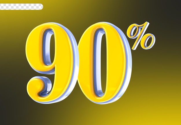 Weiß mit gelber Nummer 90 3D-Render