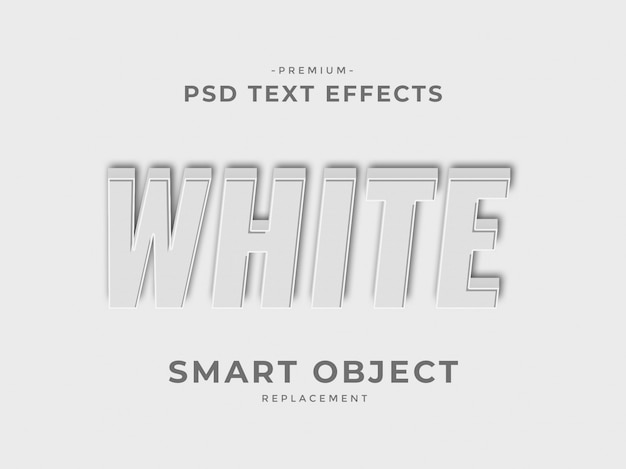 PSD weiße 3d photoshop schichtart-texteffekte