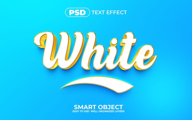Weiße bearbeitbare 3d-texteffektvorlage