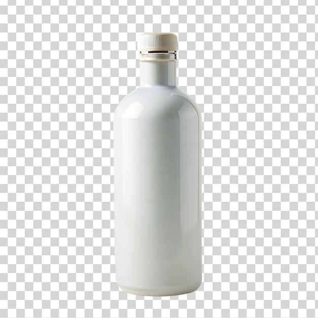 Weiße flasche auf durchsichtigem hintergrund