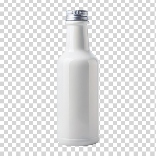 Weiße flasche auf durchsichtigem hintergrund
